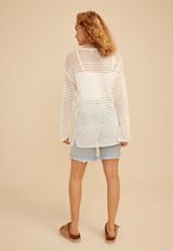 Americana Flag Mixed Stitch Tunic Sweater, C2969, small
