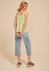Gleam Floral Ruffle Strap Tank Top, C3766, small