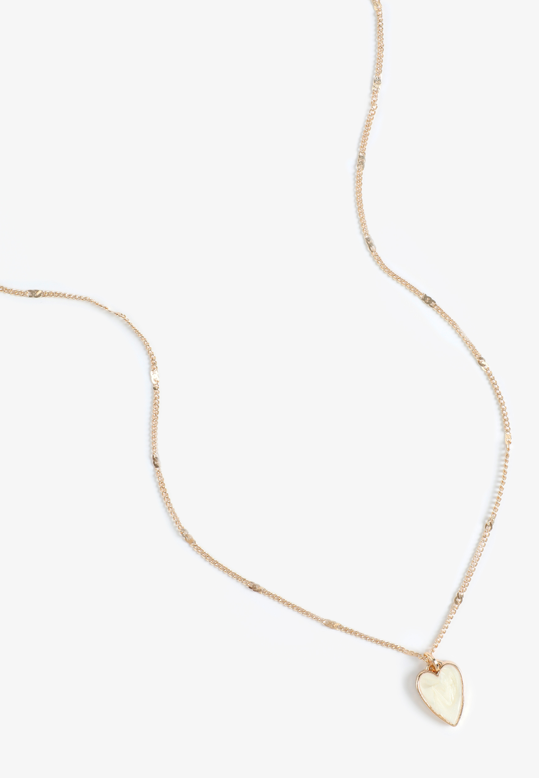 Danity Faux Pearl Heart Pendant Necklace