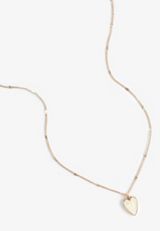 Danity Faux Pearl Heart Pendant Necklace, C605, small