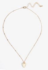 Danity Faux Pearl Heart Pendant Necklace, C605, small