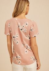 24/7 Holland Floral Scoop Neck Tee, MISTY ROSE COMBO, small