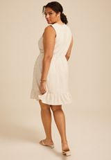 Plus Size Bare Notch Neck Mini Dress, C8582, small