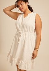 Plus Size Bare Notch Neck Mini Dress, C8582, small
