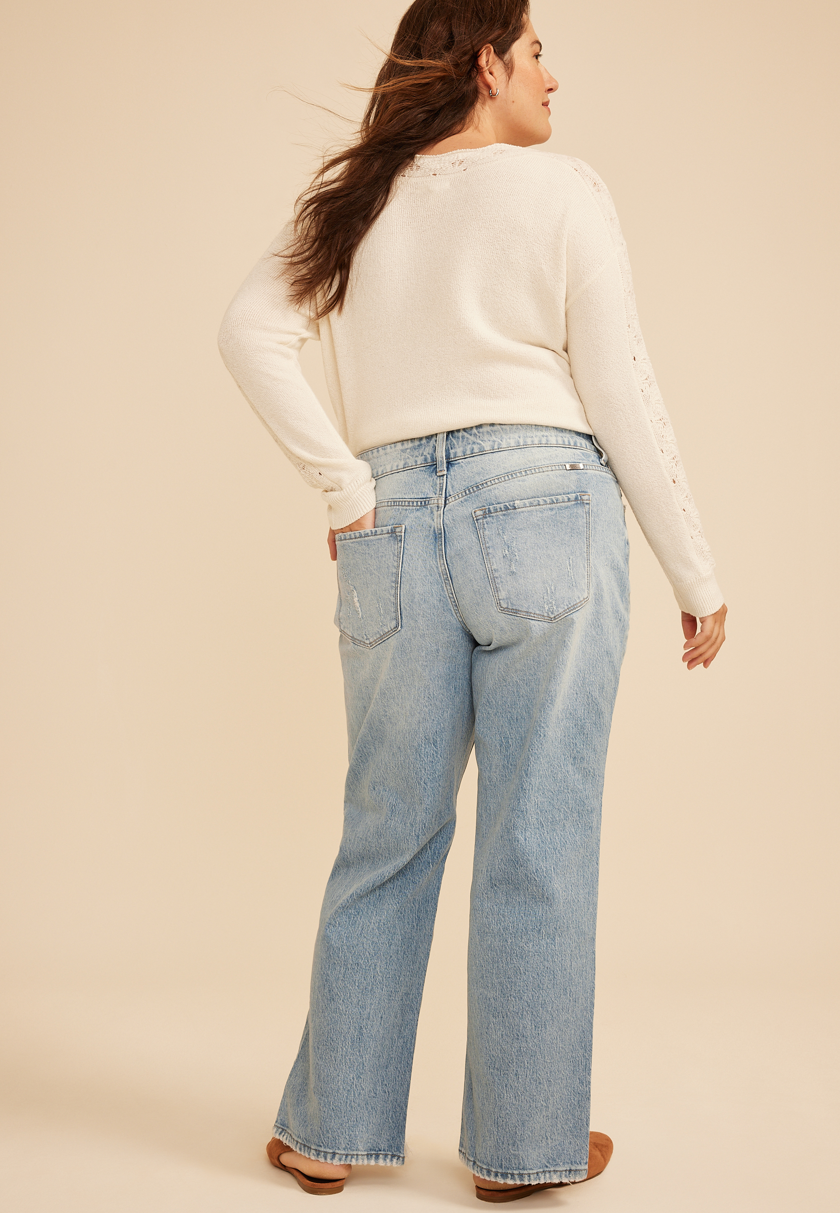 Plus Size KanCan&trade; High Rise Ripped Hem Relaxed Straight Jeans, C2806, large