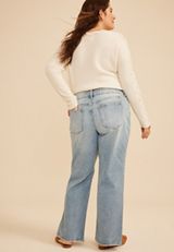 Plus Size KanCan&trade; High Rise Ripped Hem Relaxed Straight Jeans, C2806, small