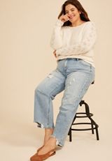 Plus Size KanCan&trade; High Rise Ripped Hem Relaxed Straight Jeans, C2806, small