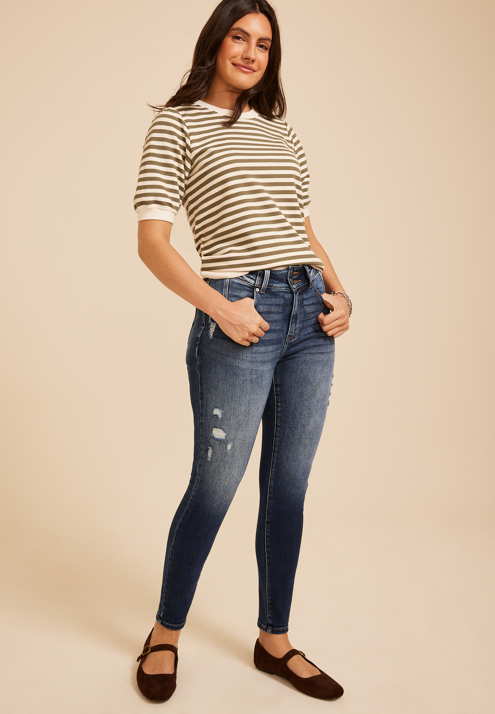 KanCan&trade; Curvy High Rise Double Button Skinny Jean, C258, large