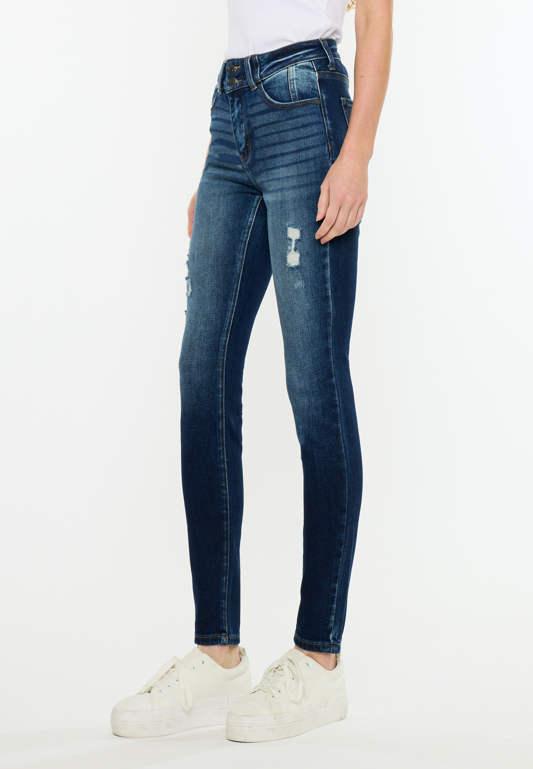 KanCan&trade; Curvy High Rise Double Button Skinny Jean, C258, large