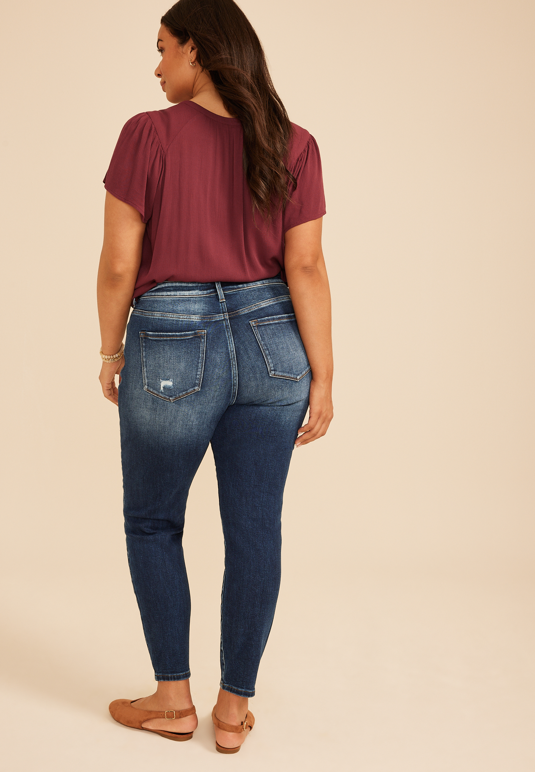 Plus Size KanCan&trade; Curvy High Rise Double Button Skinny Jean, C258, large