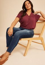 Plus Size KanCan&trade; Curvy High Rise Double Button Skinny Jean, C258, small