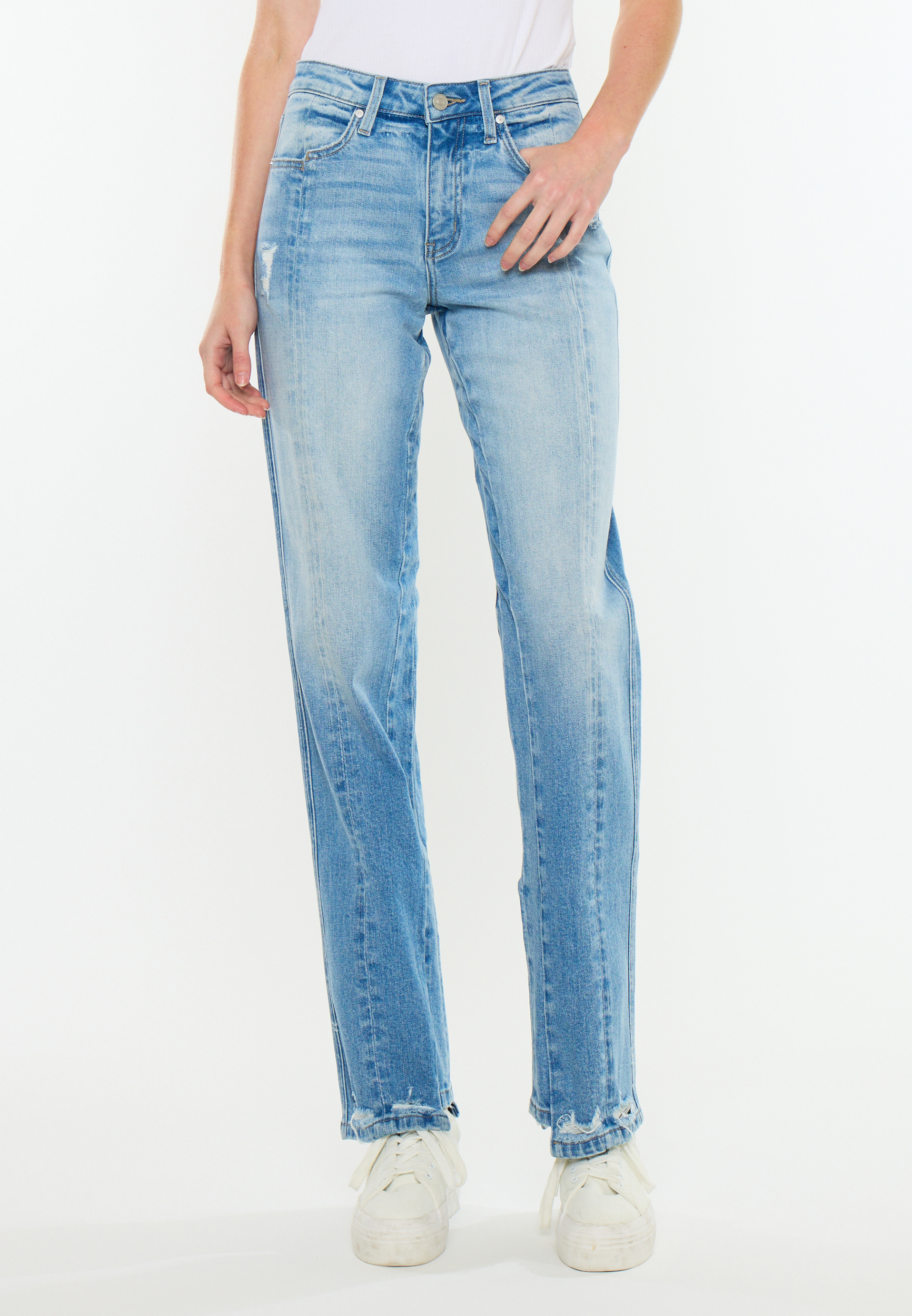 KanCan&trade; High Rise Seamed Straight Jean