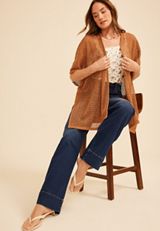 Crochet Open Front Kimono, C6576, small