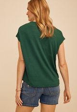 Textured Button Front Henley Top, SEA MOSS, small