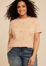 Plus Size 24/7 Dawson Shell Print Crew Neck Tee, C8582, small