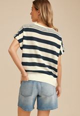 Stripe Dolman Sweater Top, C3831, small