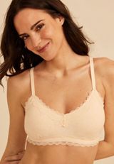 Simply Comfy Heathered V Neck Bralette, C2445, small