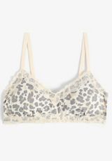 Simply Comfy Leopard V Neck Bralette, C5487, small