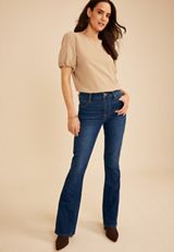 Everflex&trade; Dark High Rise Flare Jean, C258, small