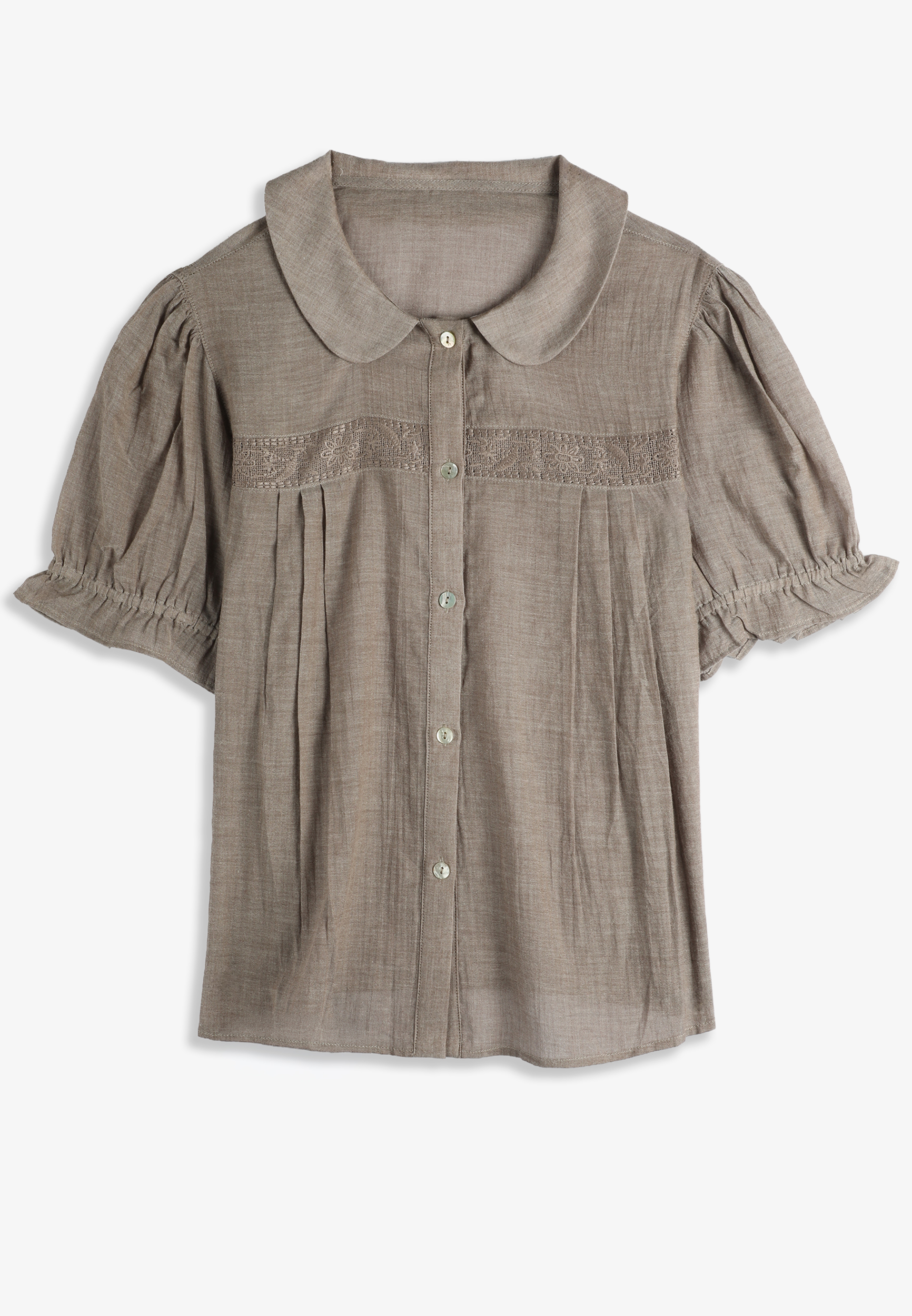 Peter Pan Collar Button Down Shirt