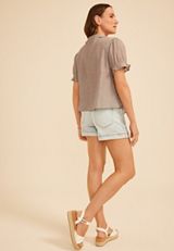 Peter Pan Collar Button Down Shirt, C496, small