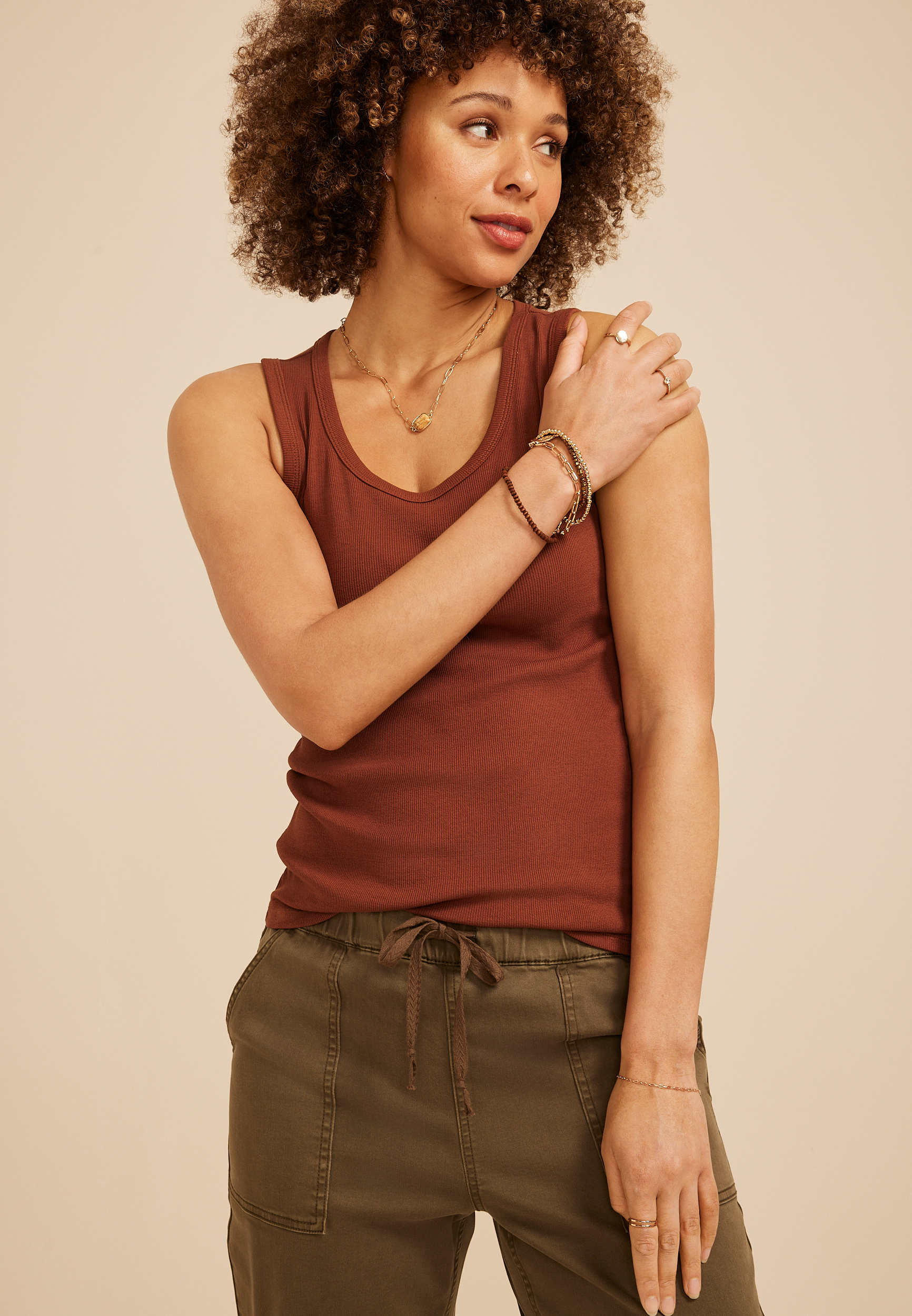 24/7 Ribbed Scoop Neck Tank Top, C3917, large