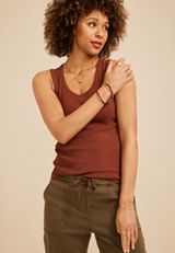 24/7 Ribbed Scoop Neck Tank Top, C3917, small