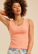 24/7 Ribbed Scoop Neck Tank Top, C9331, small