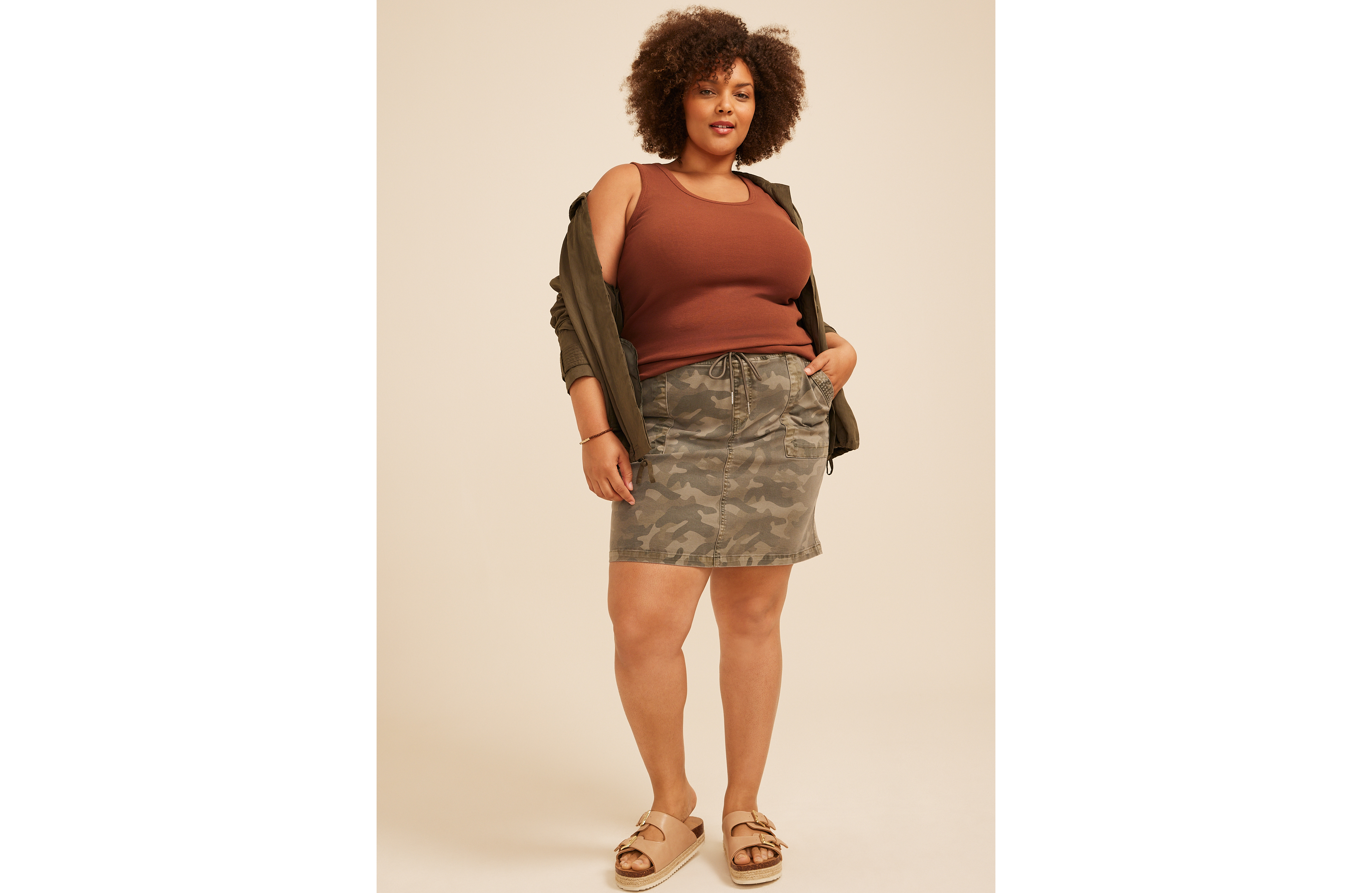 Plus 24/7 Ribbed Scoop Neck Tank Top