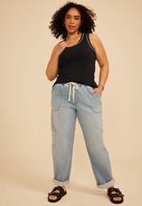 Plus Size 24/7 Ribbed Scoop Neck Tank Top, C106, small