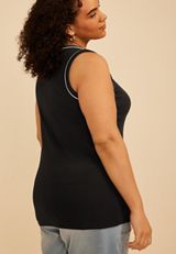 Plus Size 24/7 Ribbed Scoop Neck Tank Top, C106, small