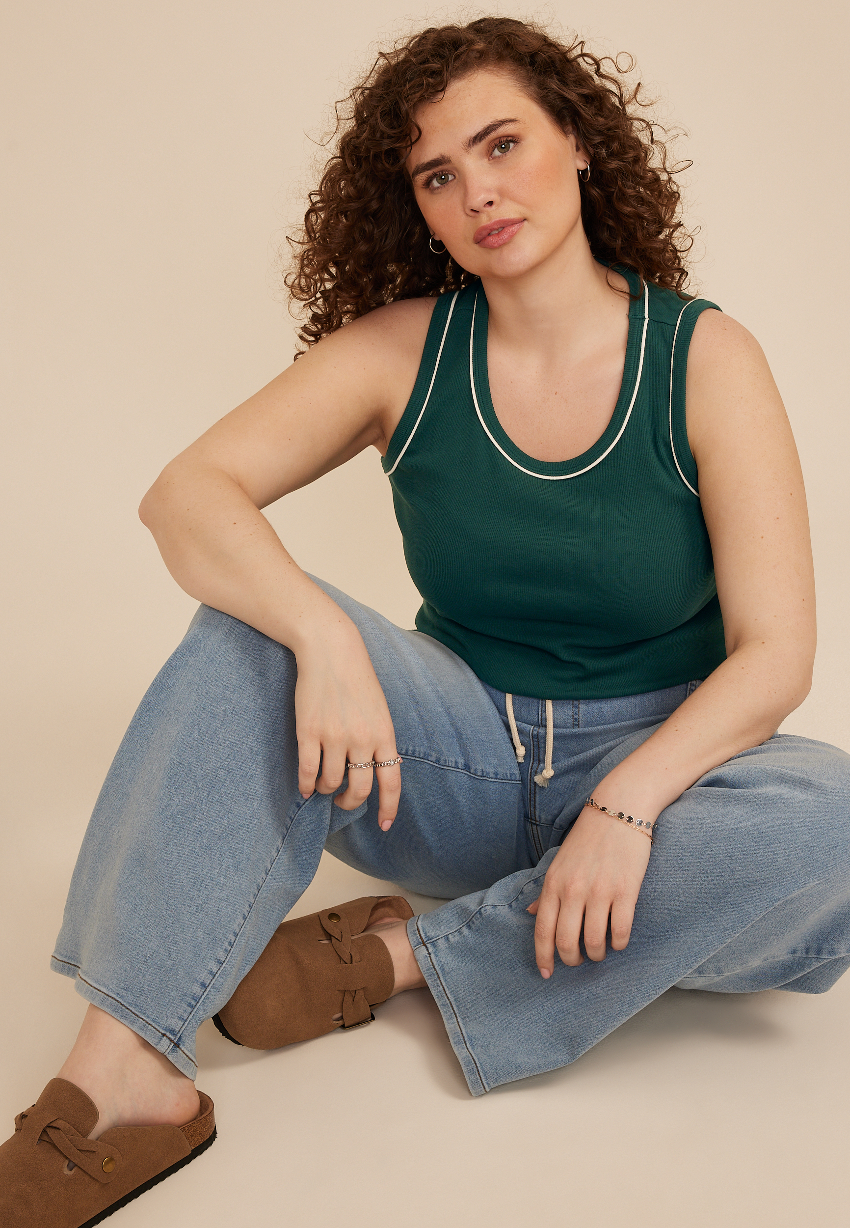 Plus Size 24/7 Ribbed Scoop Neck Tank Top