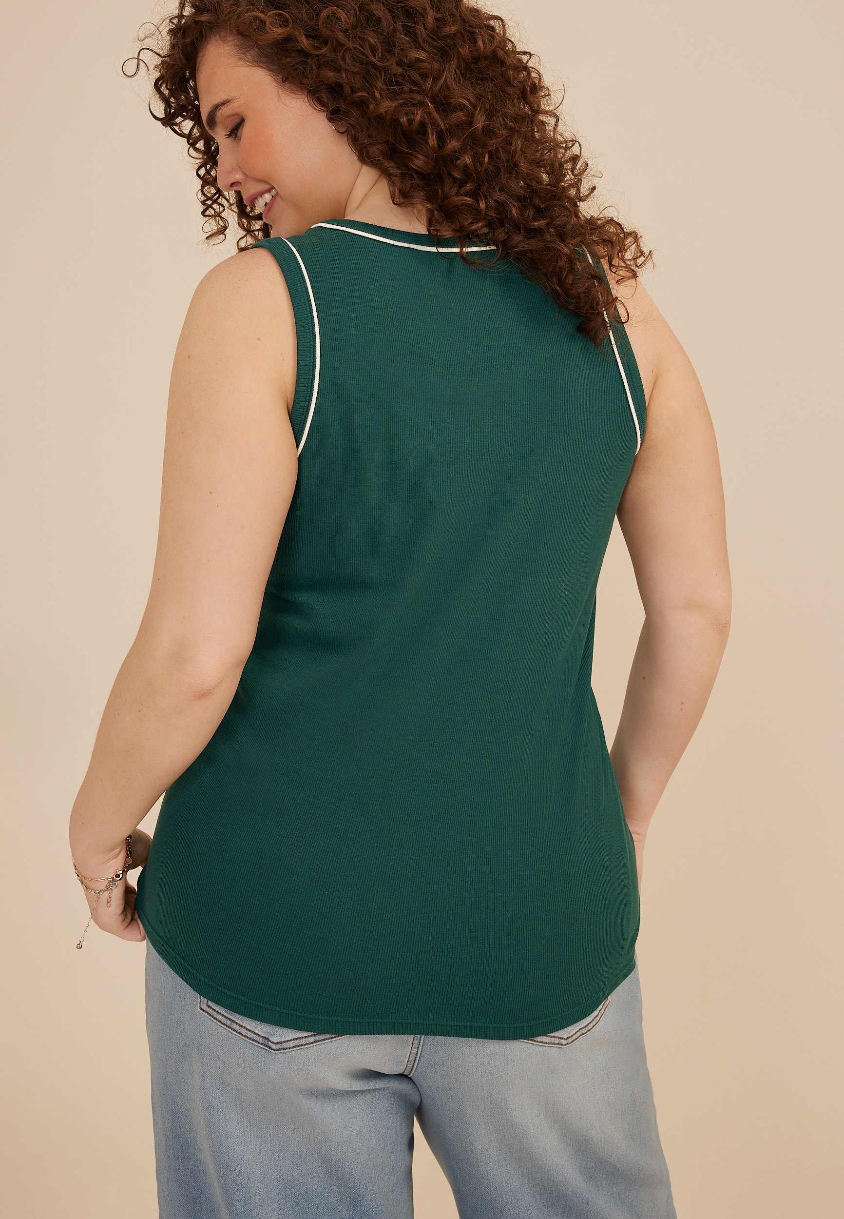 Plus Size 24/7 Ribbed Scoop Neck Tank Top - thumbnail 5