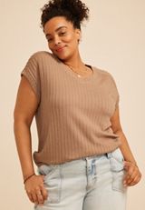 Plus Size 24/7 Berkley Texture Short Sleeve Tee, C8764, small