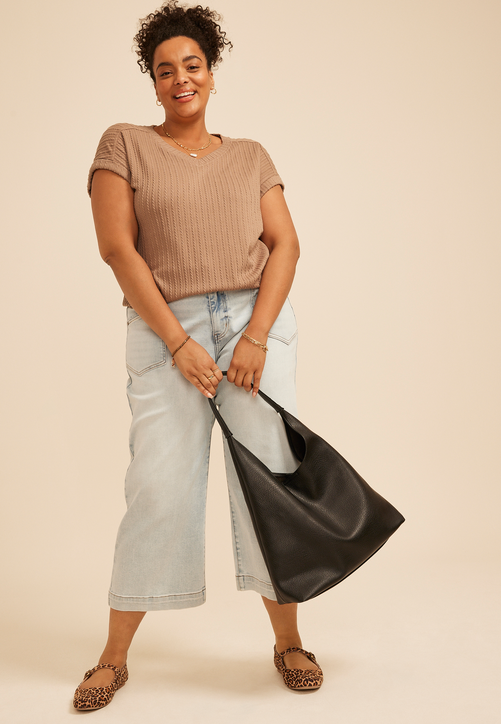 Plus Size 24/7 Berkley Texture Short Sleeve Tee, C8764, large
