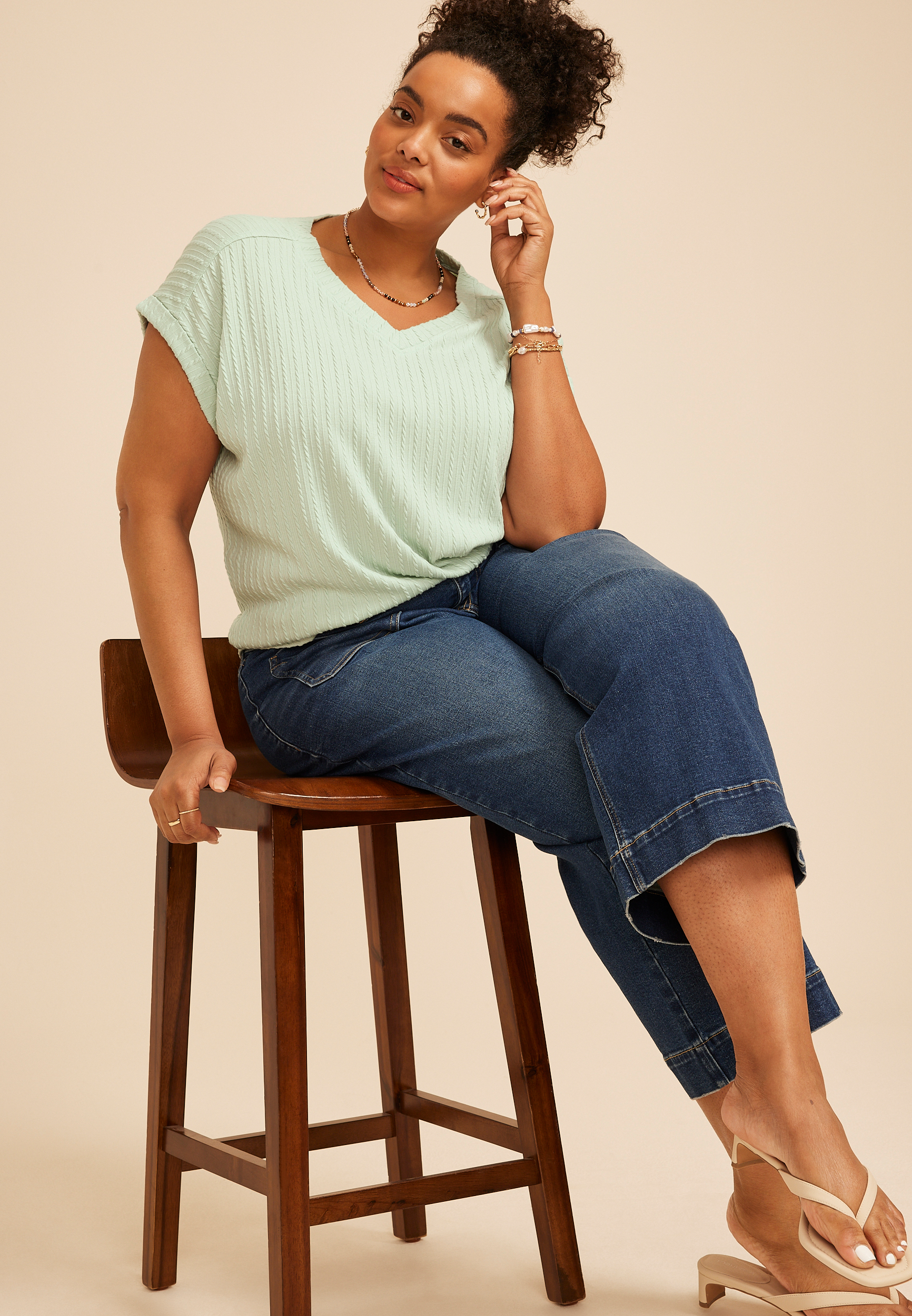 Plus Size 24/7 Berkley Texture Short Sleeve Tee - thumbnail 9