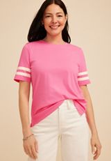 Varsity Sleeve Tee, C4659, small