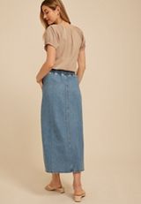 m jeans by maurices&trade; High Rise Tie Waist Maxi Denim Skirt, C3337, small