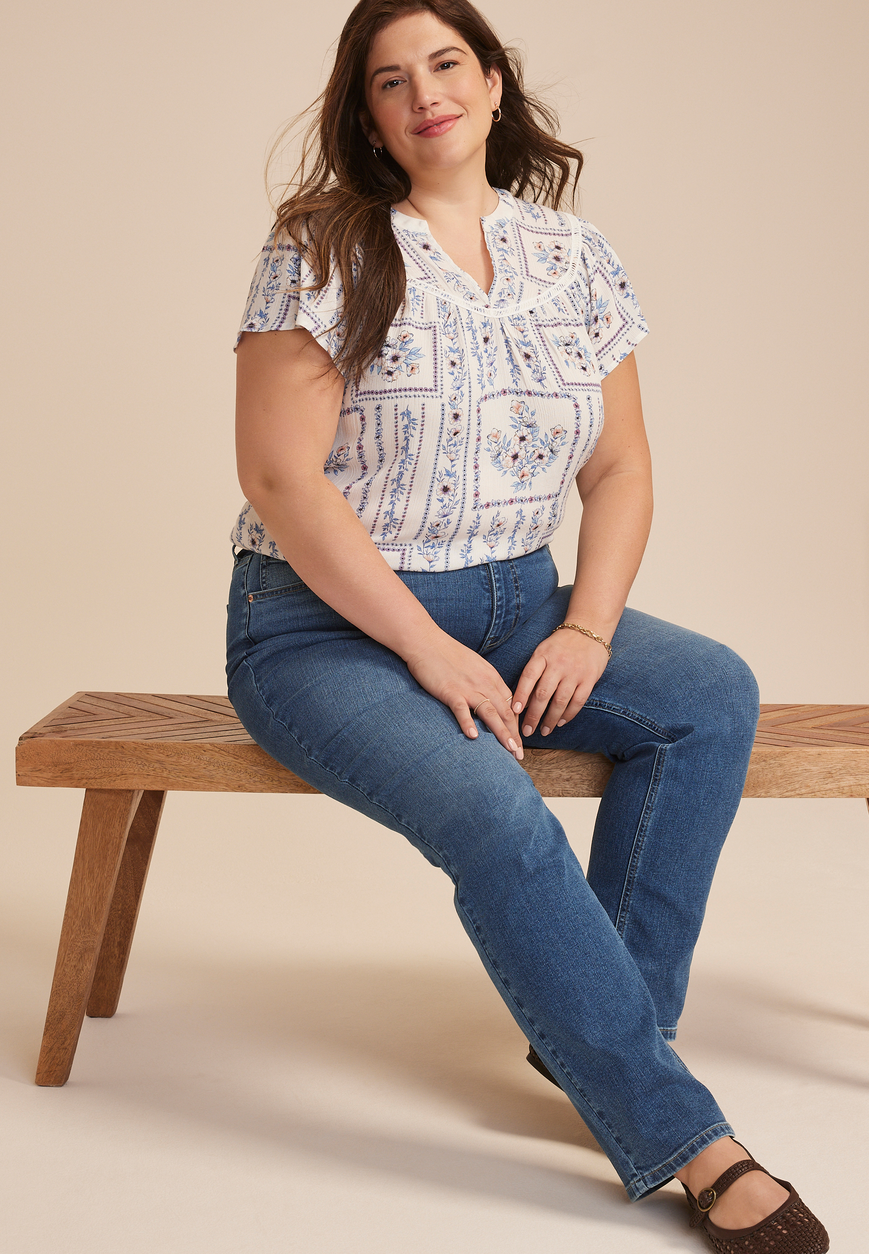 Plus Size m jeans by maurices&trade; Classic High Rise Straight Jean, C3337, large