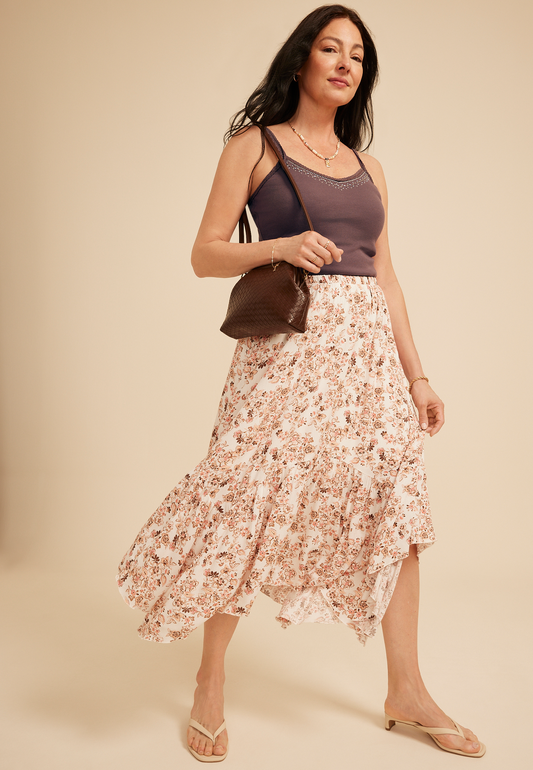 Embellished Ribbed V Neck Cami