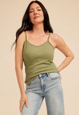 Embellished Ribbed V Neck Cami, C9012, small