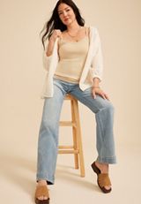 Heathered Embellished Ribbed V Neck Cami, C2445, small