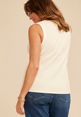 Plus Size Floral Embroidered Button Front Tank Top, C9298, small
