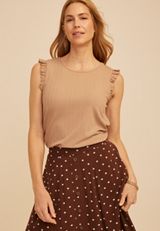 Variegated Ribbed Ruffle Tank Top, AMPHORA, small