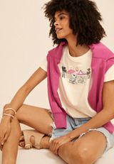 Peanuts Beach Classic Fit Graphic Tee, ECRU, small