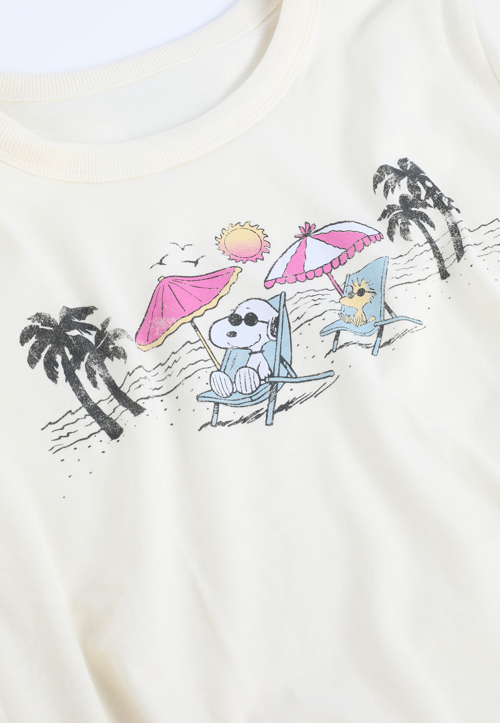 Peanuts Beach Classic Fit Graphic Tee, ECRU, large