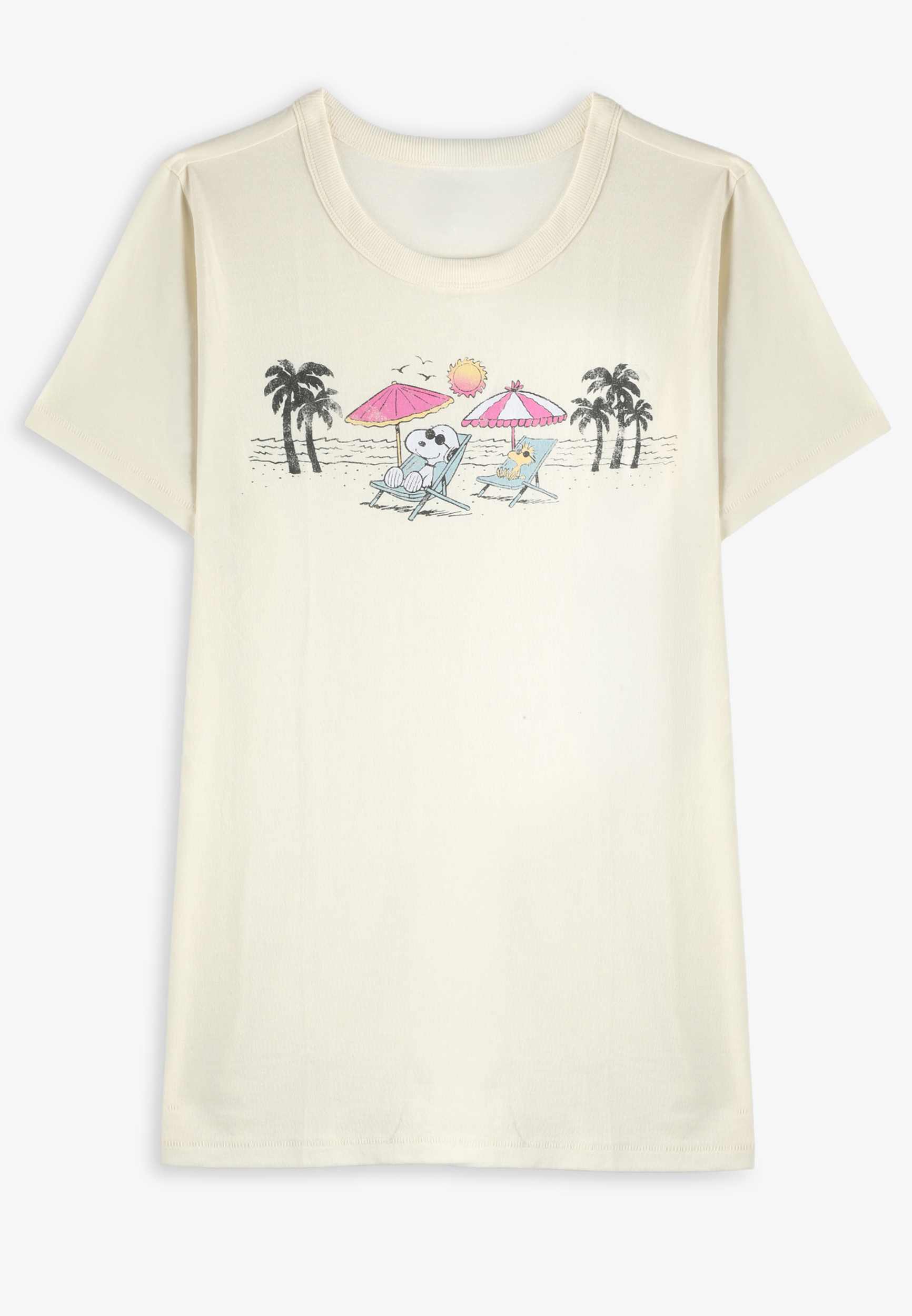 Peanuts Beach Classic Fit Graphic Tee, ECRU, large