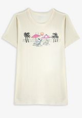 Peanuts Beach Classic Fit Graphic Tee, ECRU, small