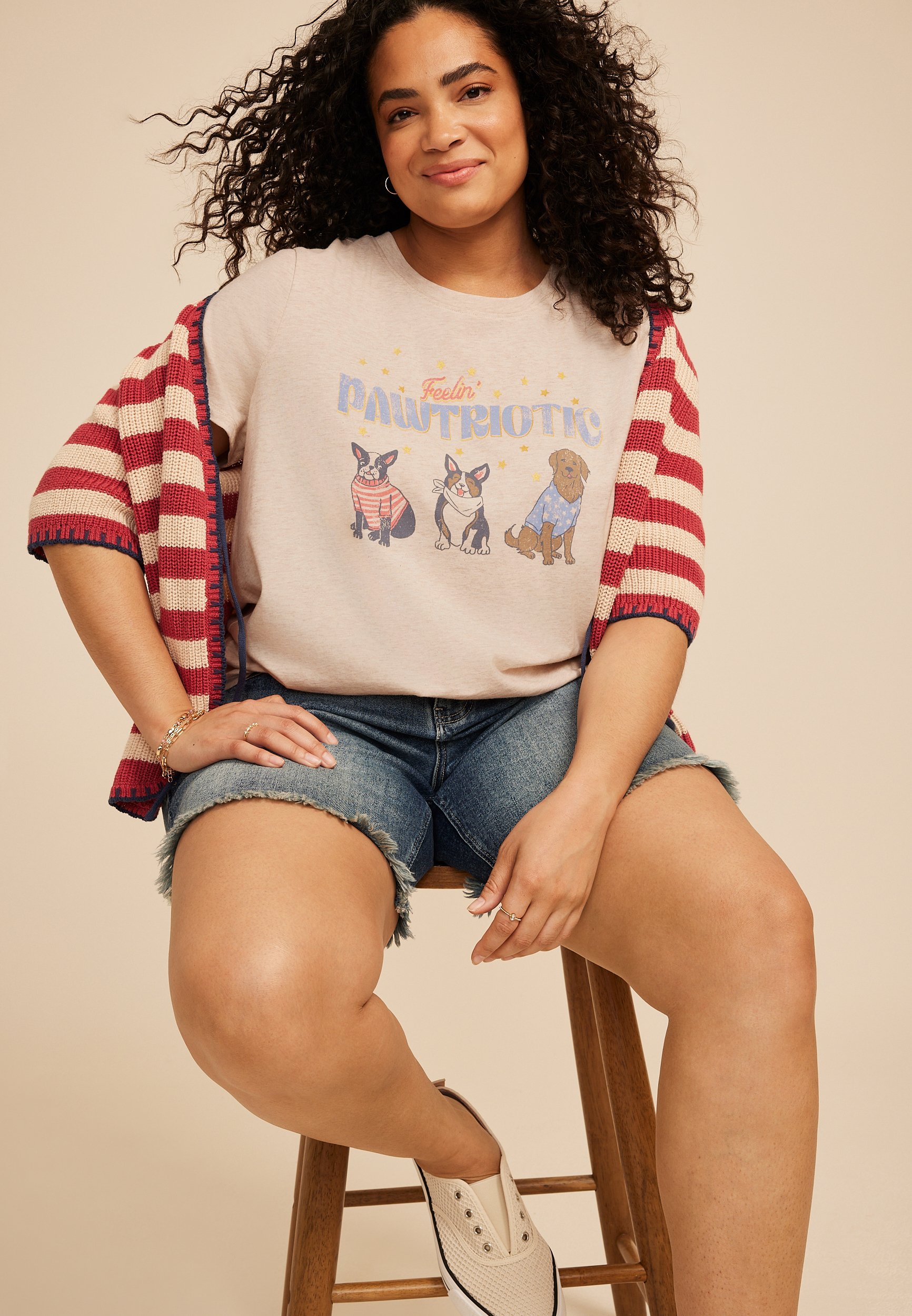 Plus Size Feelin Pawtriotic Classic Fit Graphic Tee | maurices