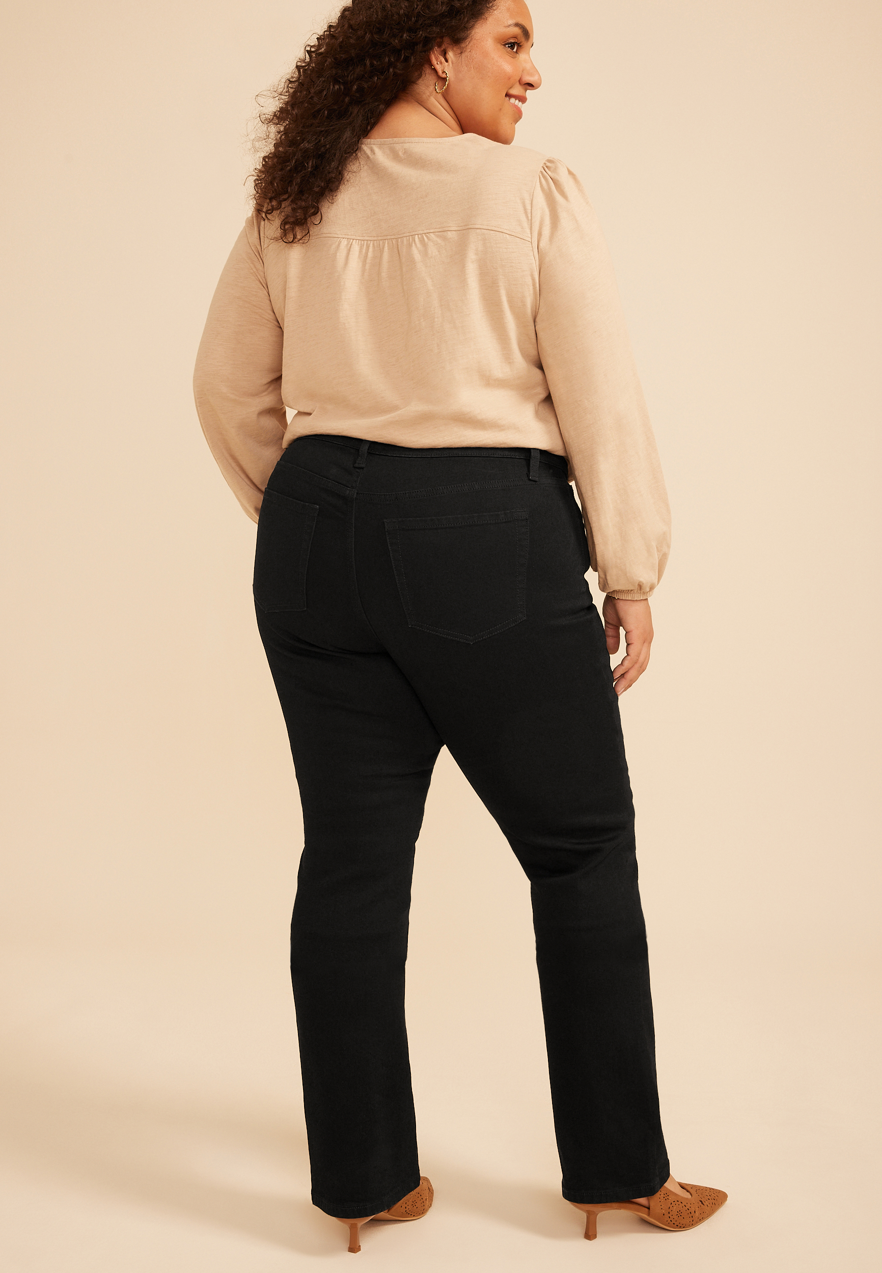 Plus Size m jeans by maurices&trade; Classic Mid Rise Black Slim Boot Jean, C106, large